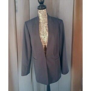 John Meyer Colletion  Sz 8 Wool Blend Blazer Long Lined Embellished Pockets
